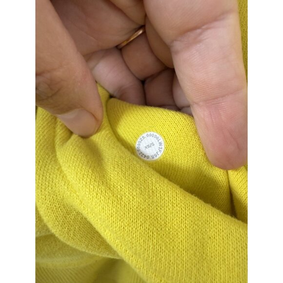 Lululemon Scruba Oversized Funnel Neck Half Zip Sweater Sonic Yellow Cotton XS/S - Picture 7 of 10